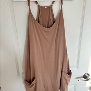 Tan Sleeveless Athleisure Dress